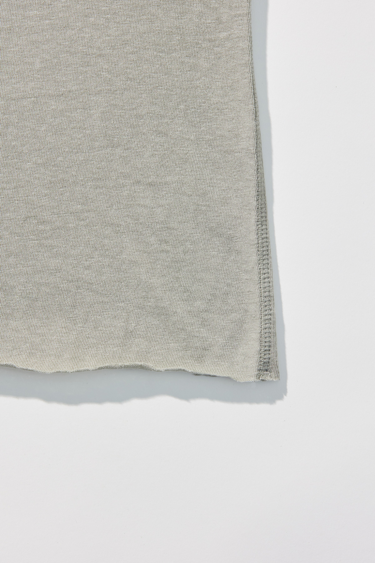 Cotton Jersey Rolled Edge T Shirt _ Olive Grey