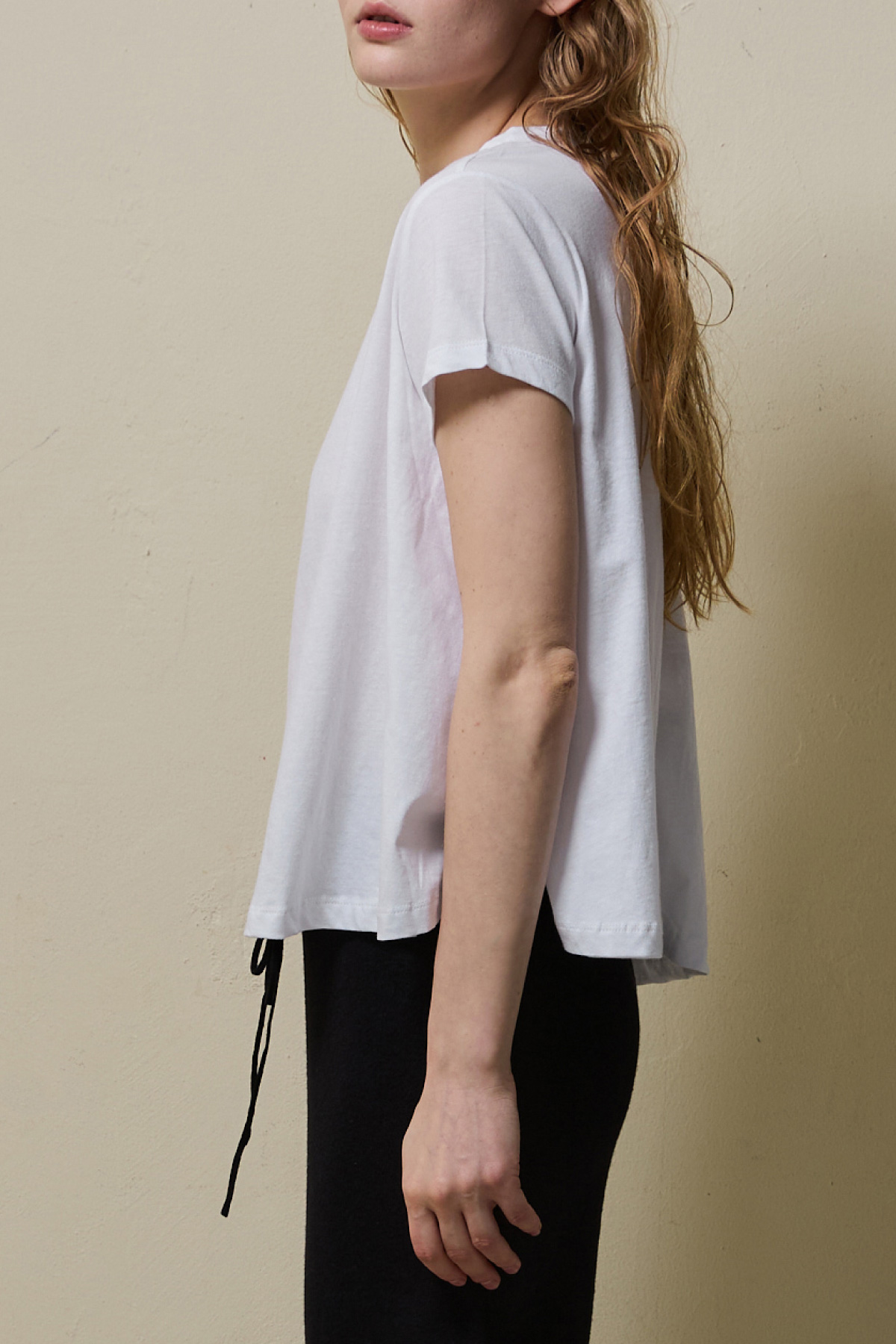 Cotton A-line Half Tee _ White