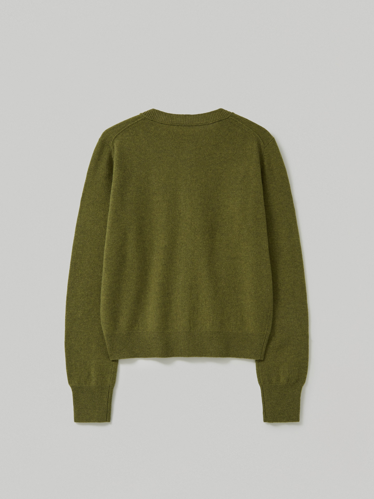 100% Merino Wool Basic Cardigan_Olive100% 메리노 울 베이직 가디건_올리브