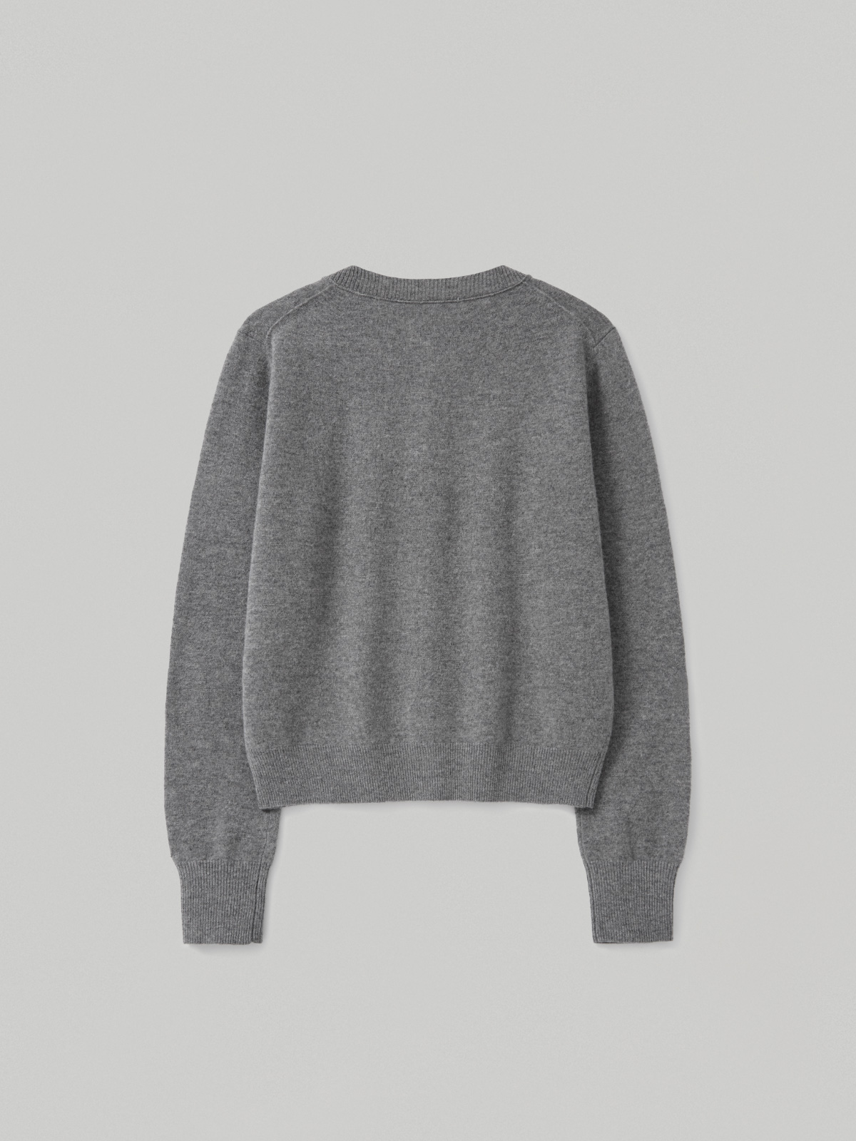 100%Merino Wool Basic Cardigan_Grey100%메리노 울 베이직 가디건_그레이