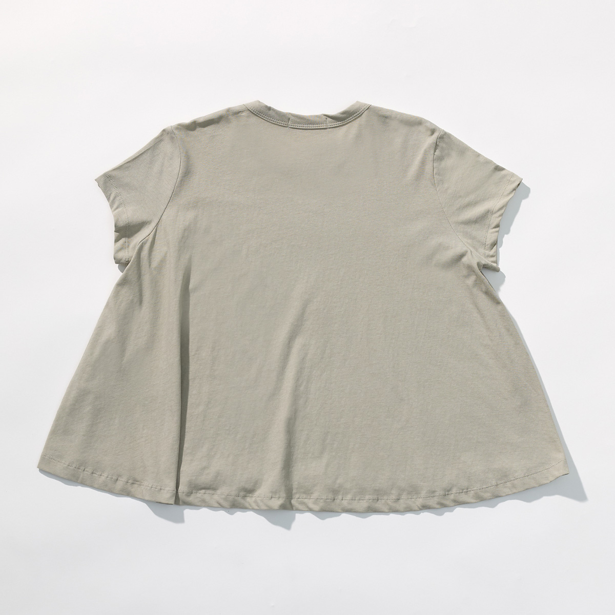 Cotton A-line Half Tee _ Dust Beige