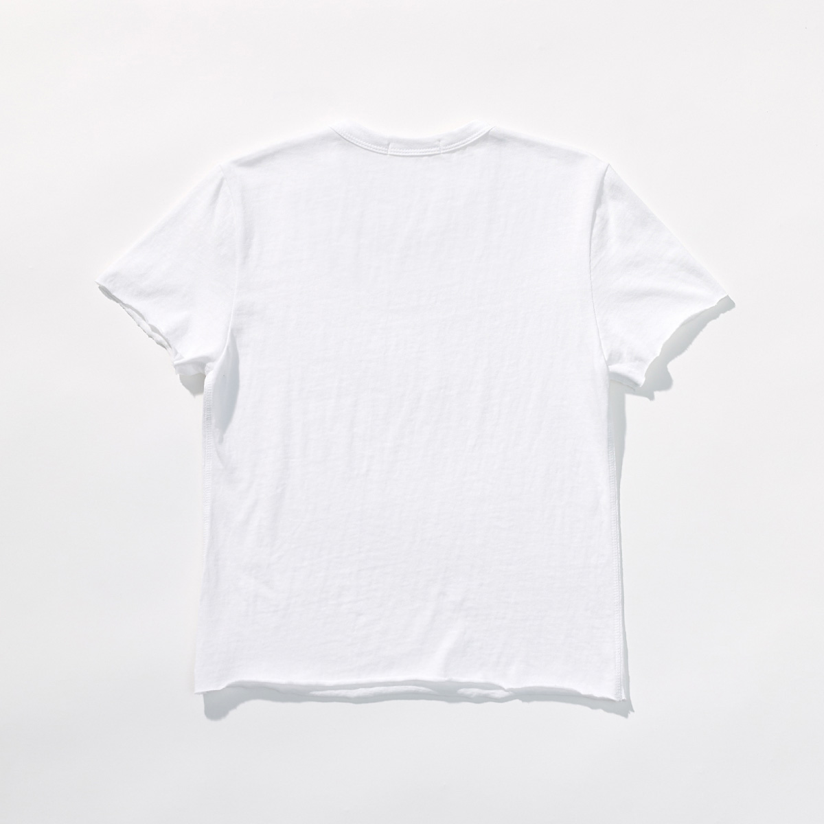 Cotton Jersey Rolled Edge T-Shirt _ Pure White