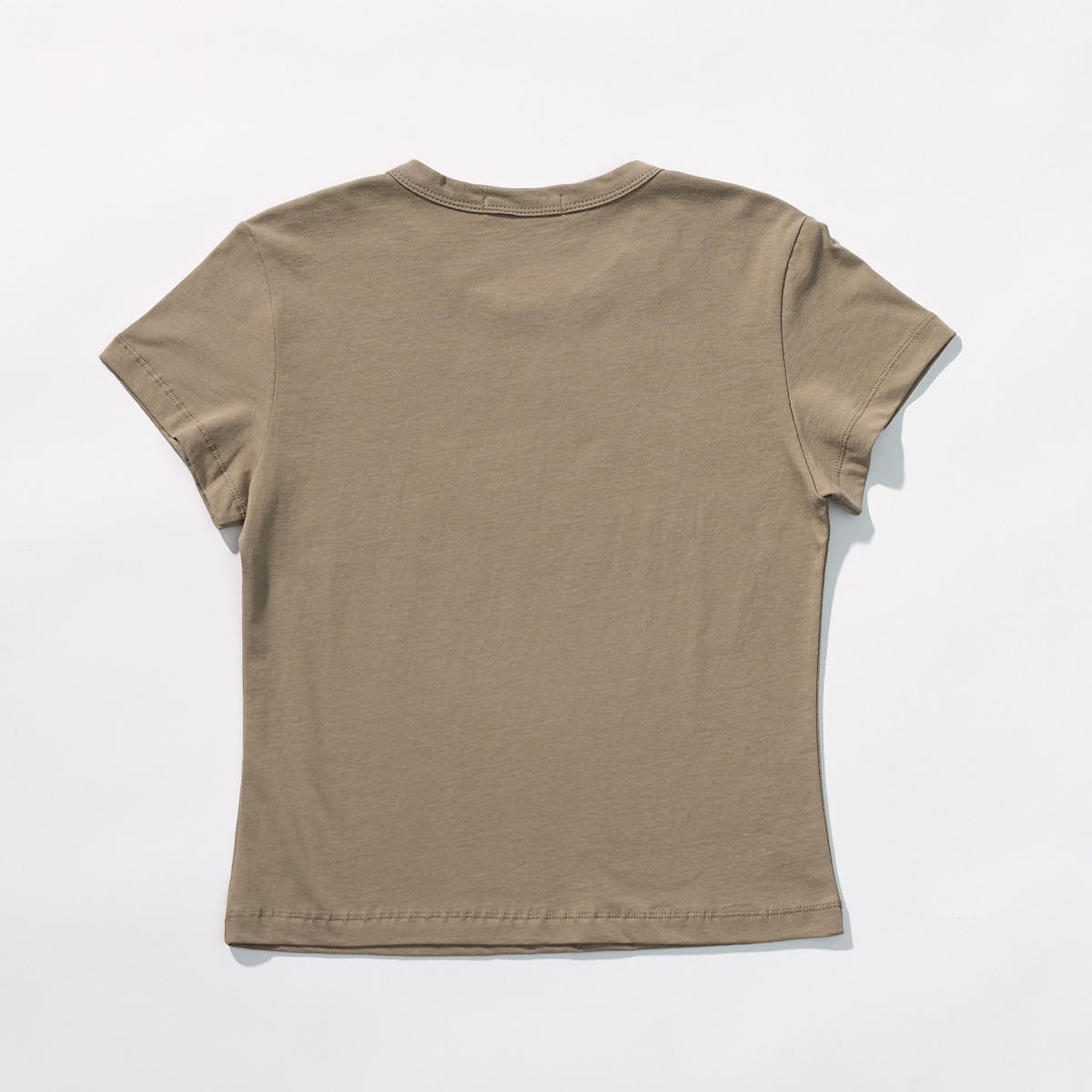 Cotton Basic Slim T-Shirt _ Dusty Taupe