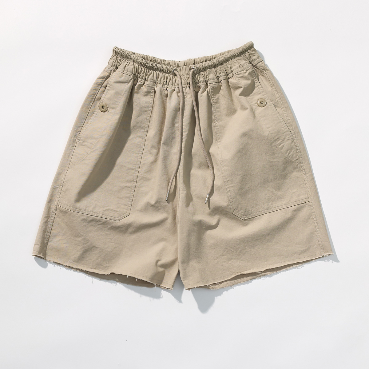 Cotton Utility Banding Half Pants _ Soft Beige