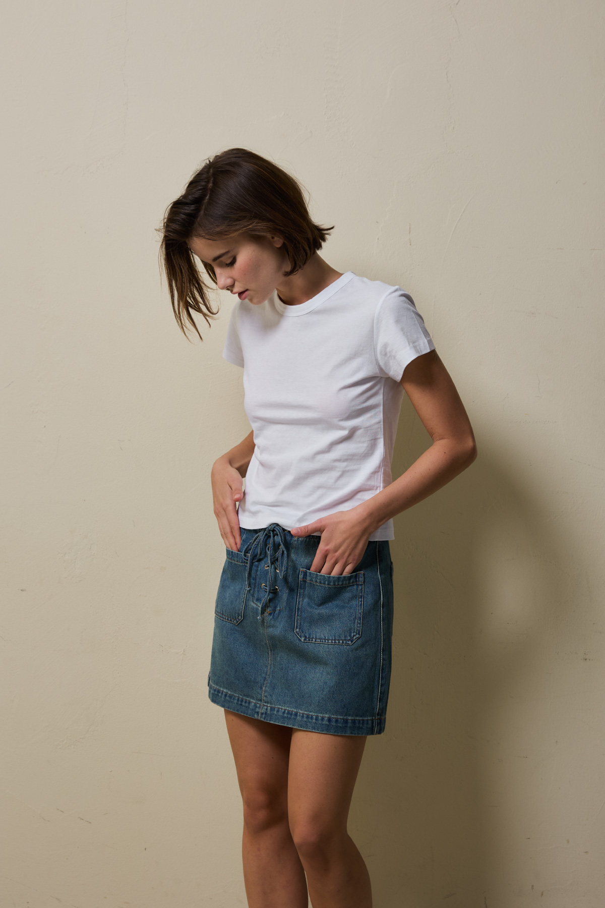 Cotton Basic Slim T-Shirt _ White