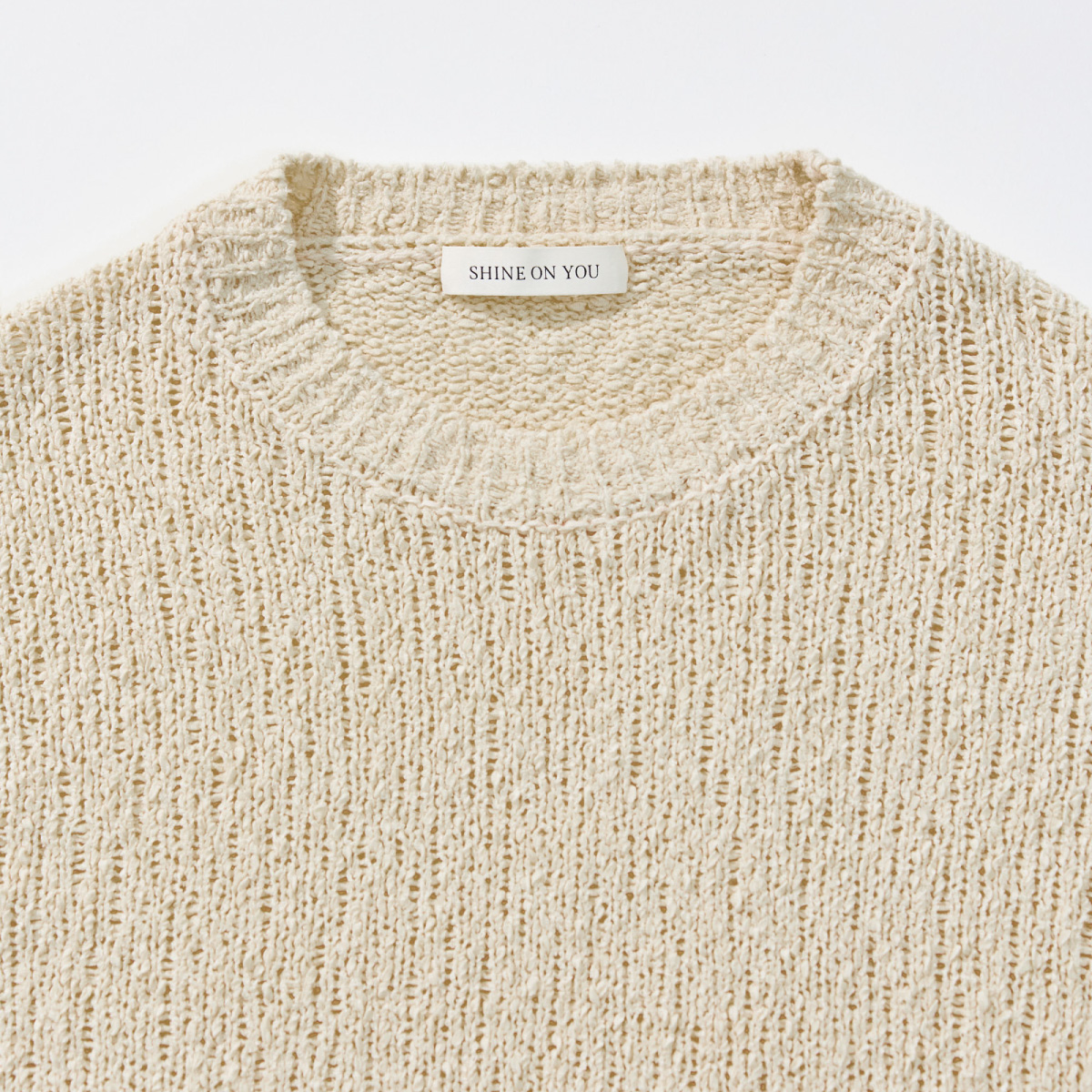 Cotton Blend Loose Knit _ Light Beige