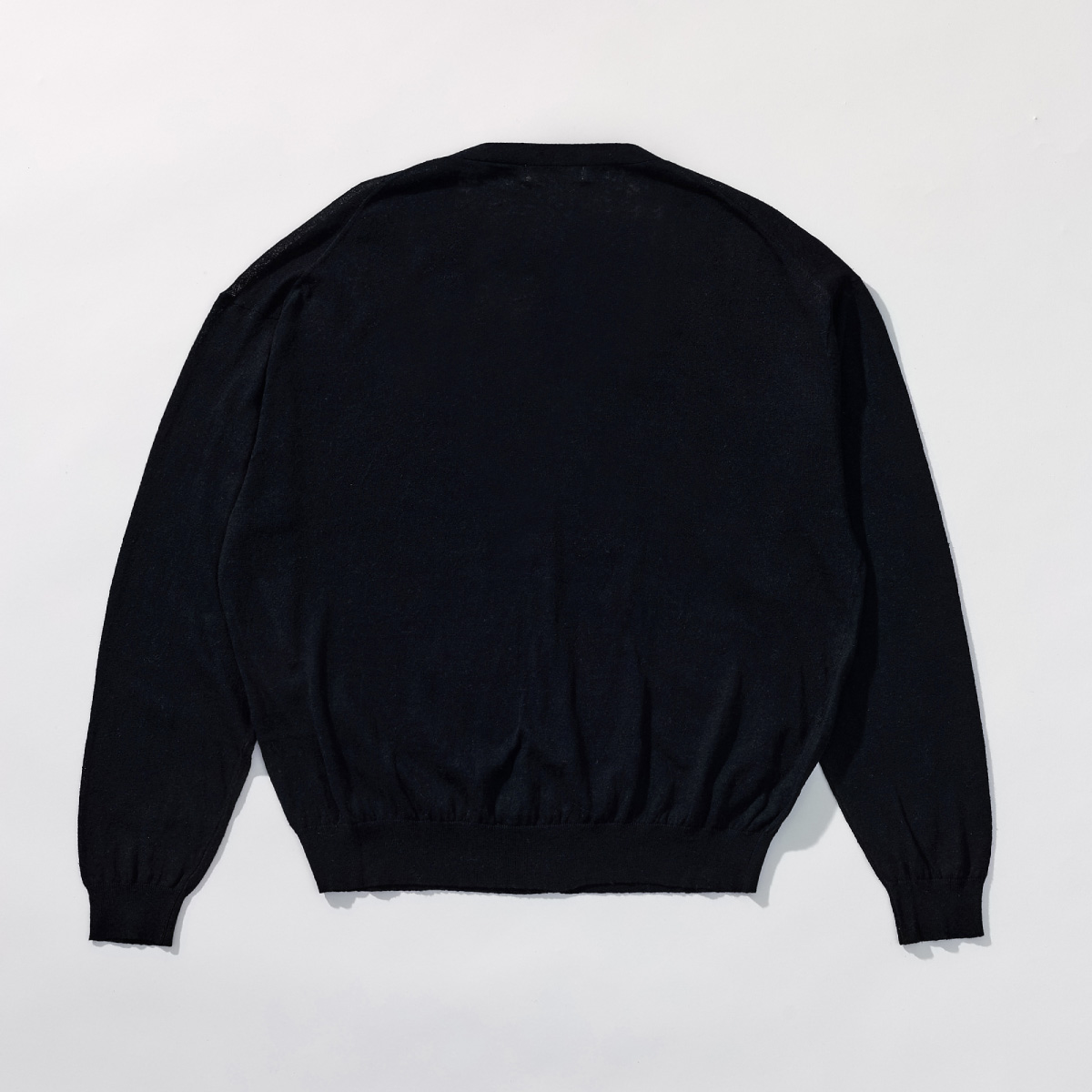 Linen Cotton Loose Fit Knit Cardigan _ Pure Black