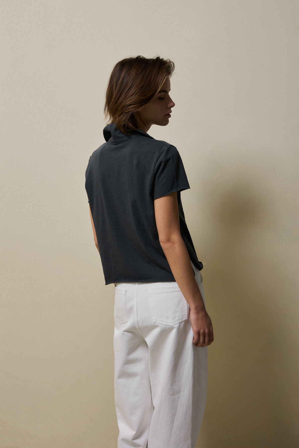 Cotton White Straight Denim Pants