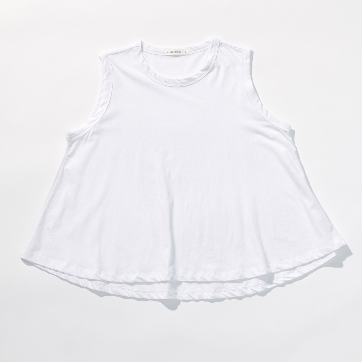 Cotton A-line Sleeveless Top _ White