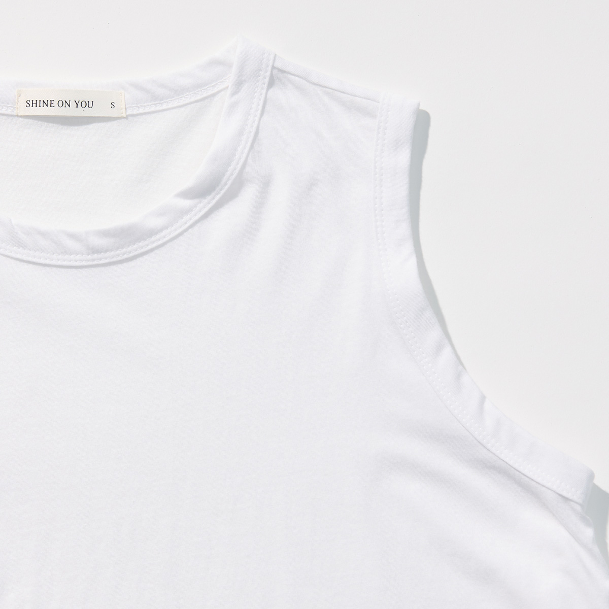 Cotton A-line Sleeveless Top _ White