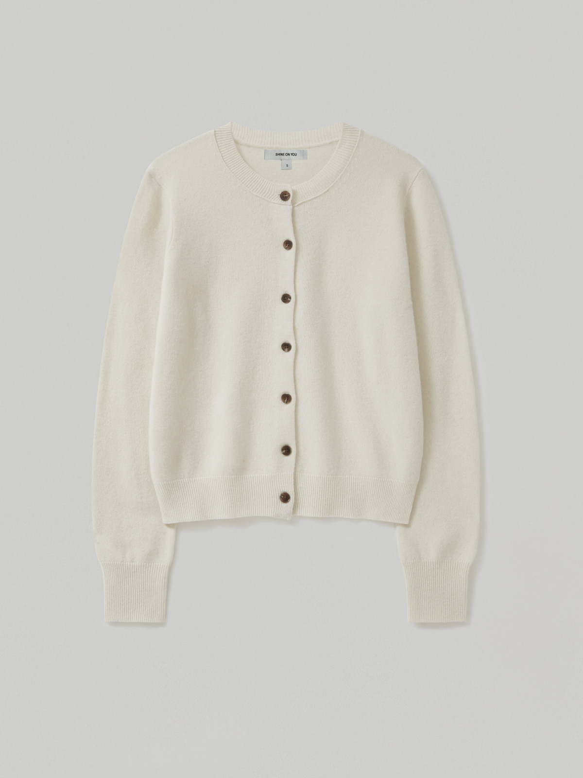100%Merino Wool Basic Cardigan_Ivory100%메리노 울 베이직 가디건_아이보리