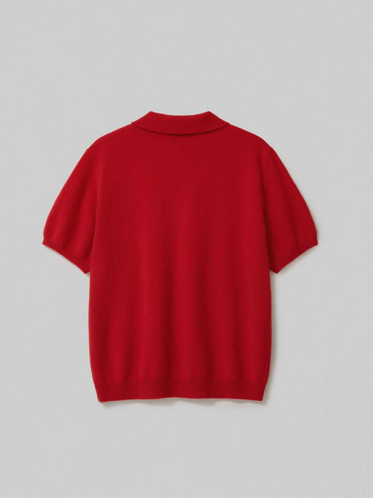 100%Premium Cashmere Polo Knit_Red 100%프리미엄 캐시미어 카라 반팔 니트_레드