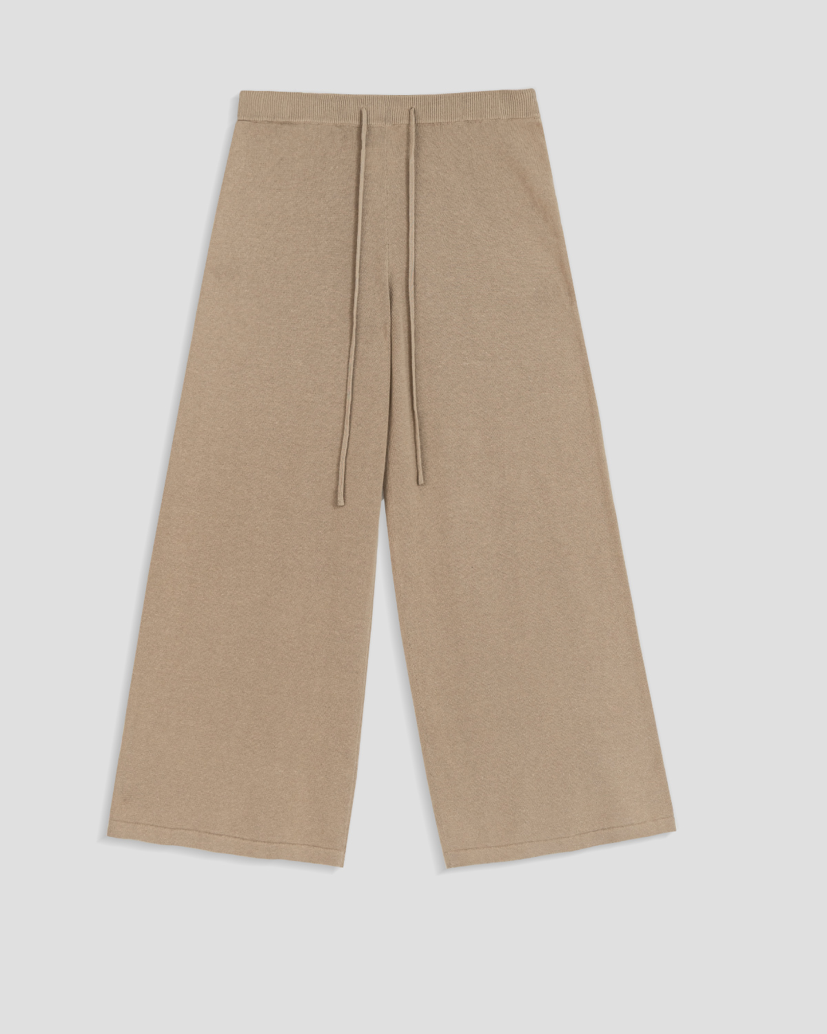 Linen Cotton Knit Straight Pants _ Sand Beige