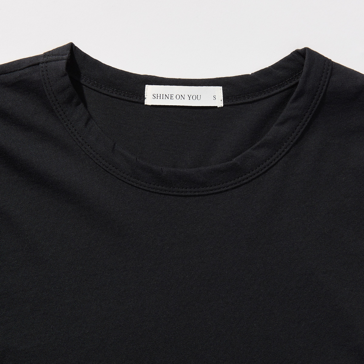 Cotton Basic Slim Long Sleeve T-Shirt _ Black