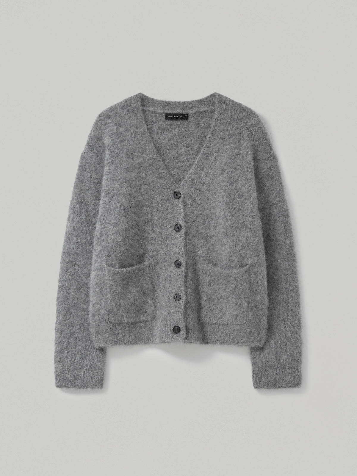78% Alpaca Hairy Cardigan_Grey 78% 알파카 헤어리 가디건_그레이