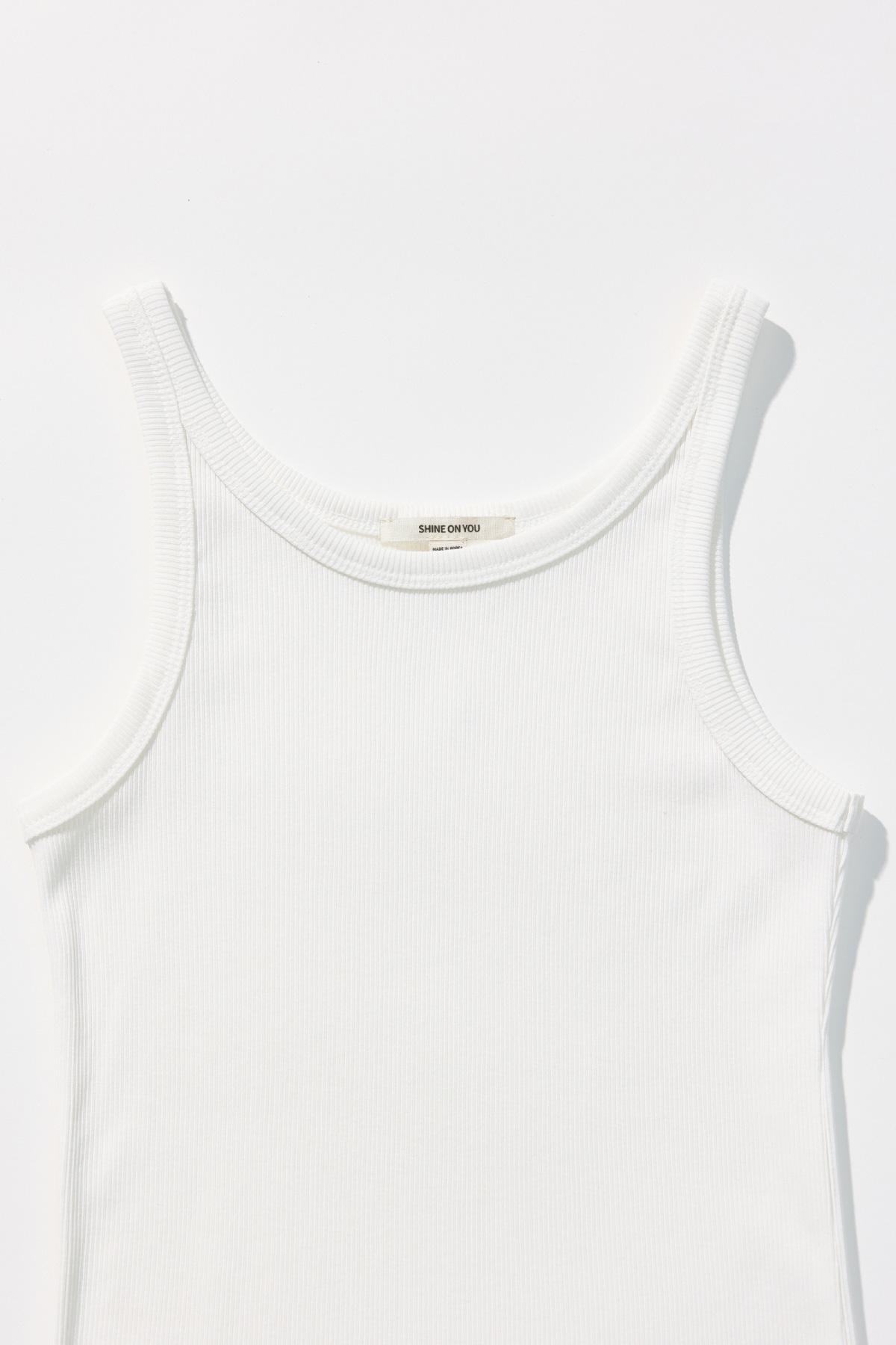 Cotton Rib Slim Sleeveless Top _ Pure Ivory