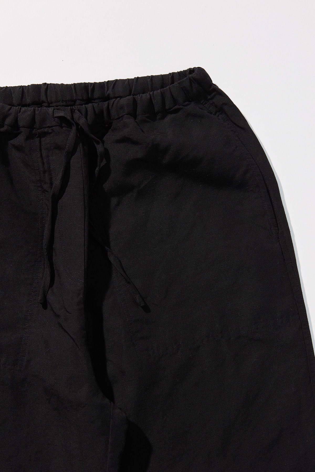 Tencel Linen Wide Banding Pants _ Black