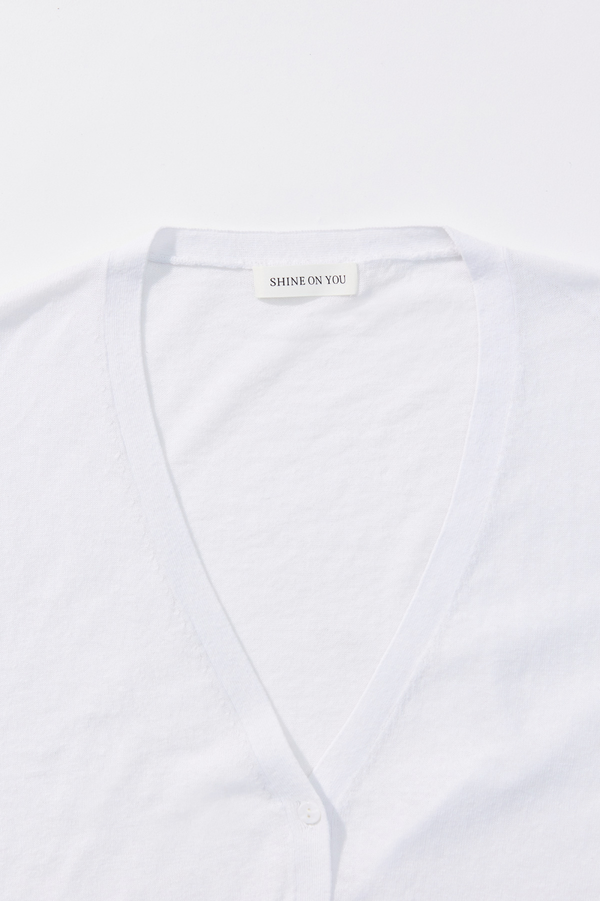 Linen Cotton Loose Fit Knit Cardigan _ Pure White