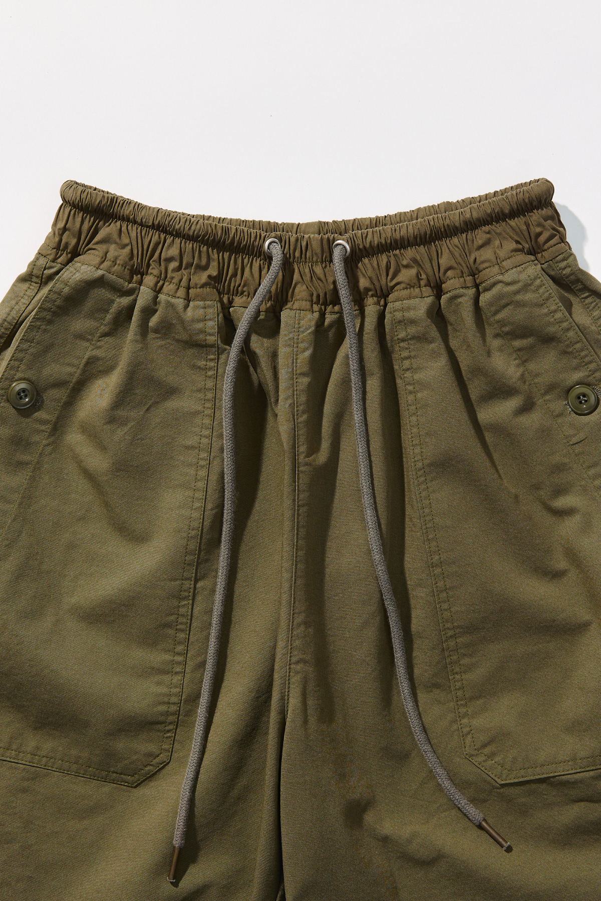 Cotton Utility Banding Half Pants _ Deep Olive
