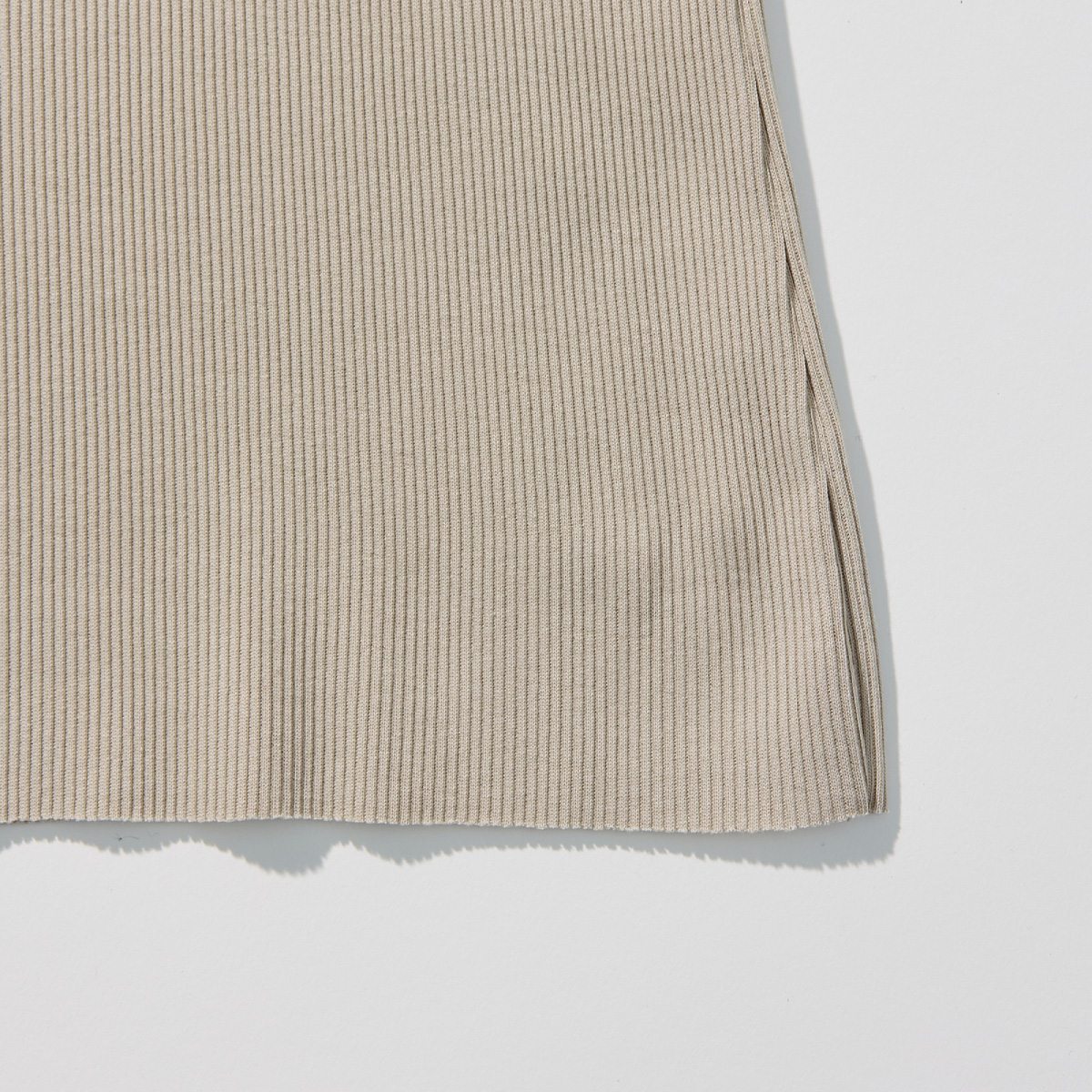 Cotton Rib Slim Sleeveless Top _ Sand Beige