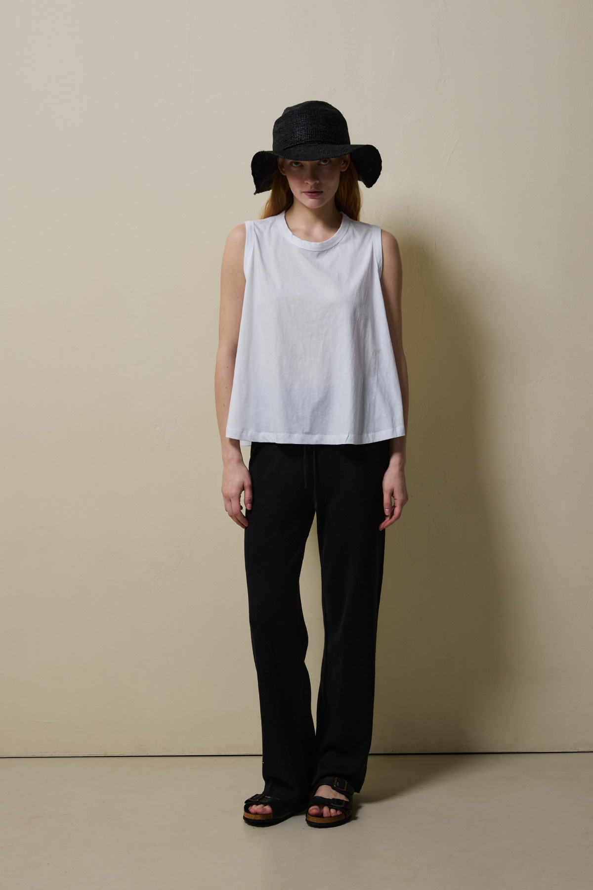 Cotton A-line Sleeveless Top _ White
