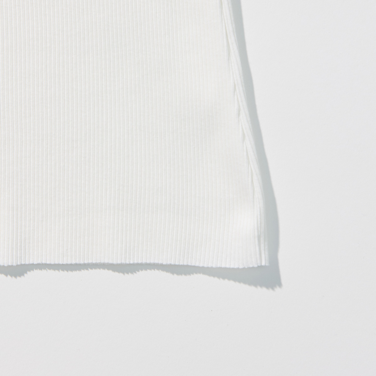 Cotton Rib Slim Sleeveless Top _ Pure Ivory