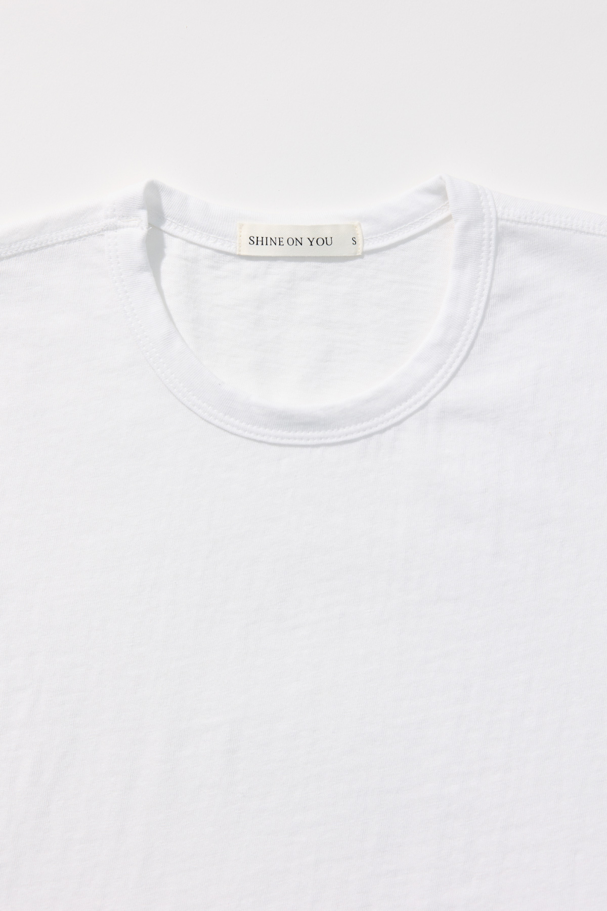 Cotton Jersey Rolled Edge T-Shirt _ Pure White