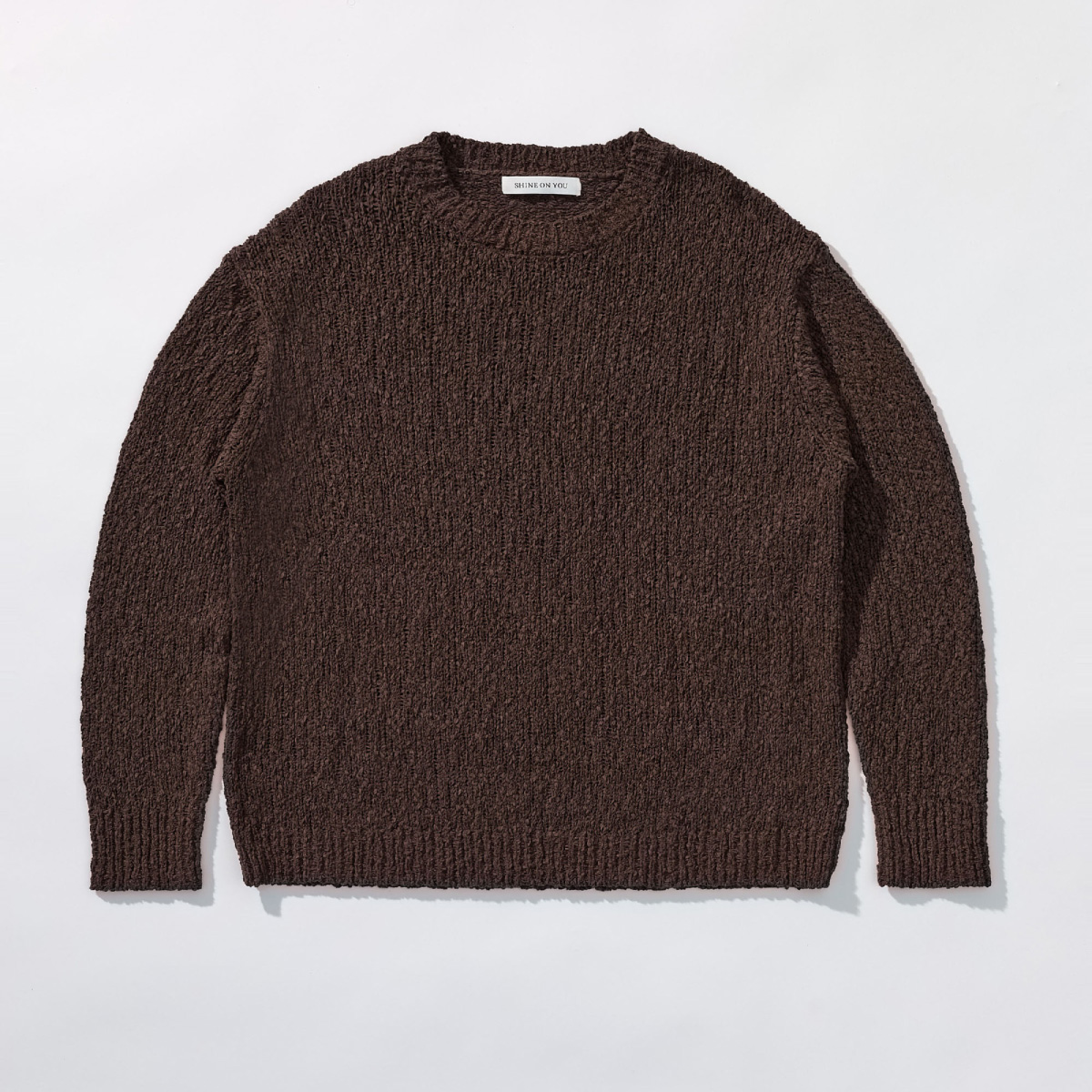 Cotton Blend Loose Knit _ Deep Cocoa Brown