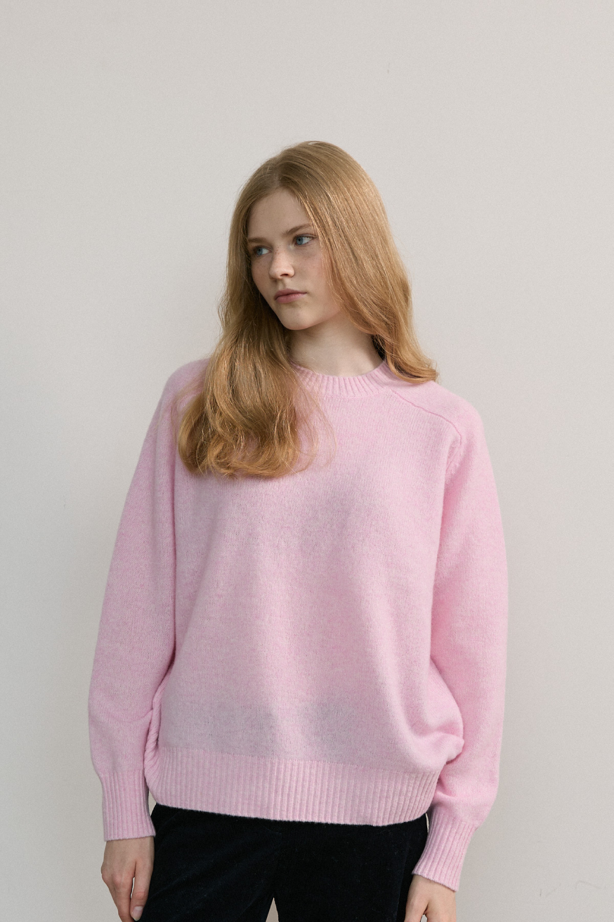 100%RWS Extrafine Merino Raglan Knit_Pink,Sky Blue,Ivory 100%RWS 엑스트라파인 메리노 나그랑 니트_핑크,스카이블루,아이보리