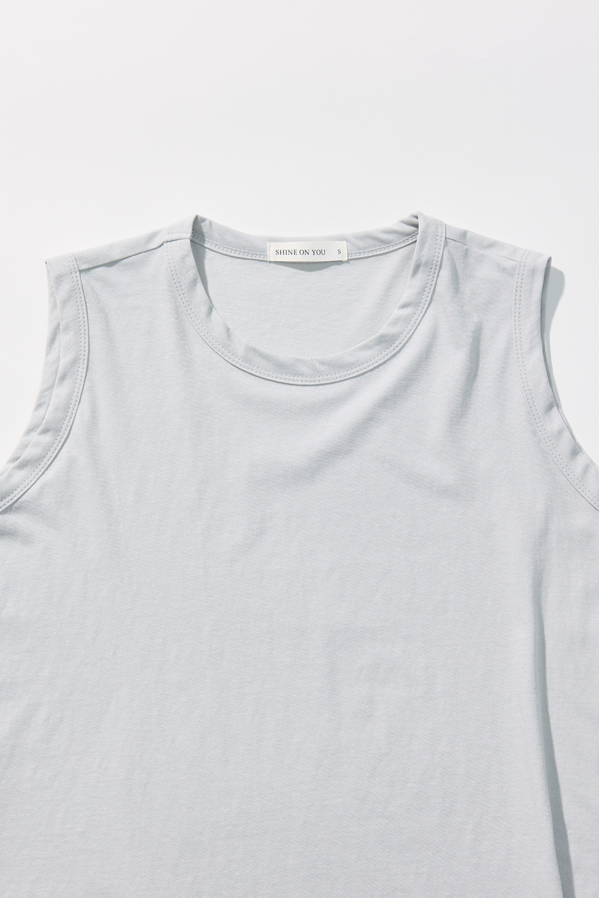 Cotton A-line Sleeveless Top _ Light Grey