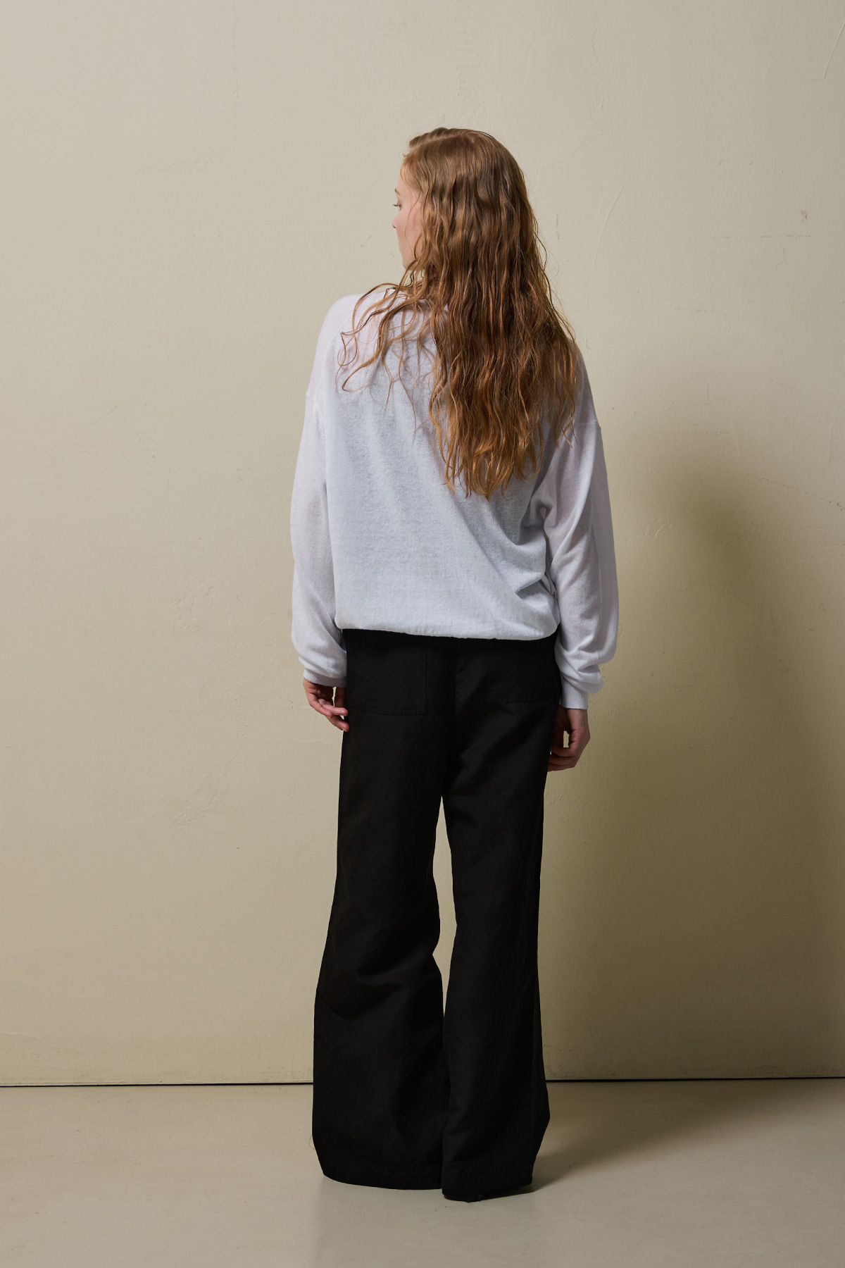 Linen Cotton Loose Fit Knit Cardigan _ Pure White