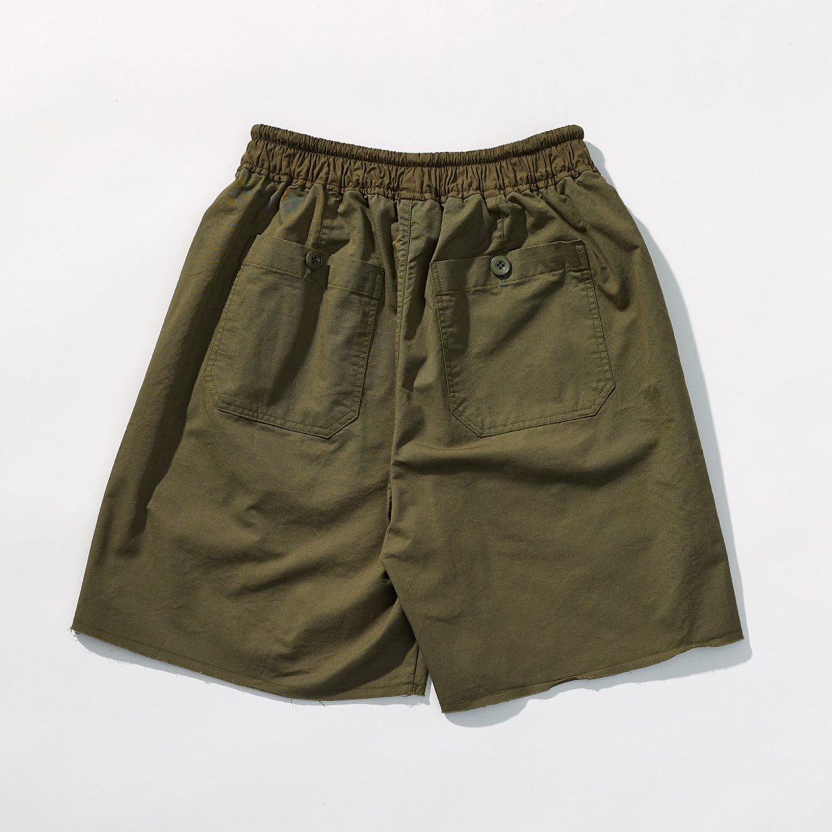 Cotton Utility Banding Half Pants _ Deep Olive