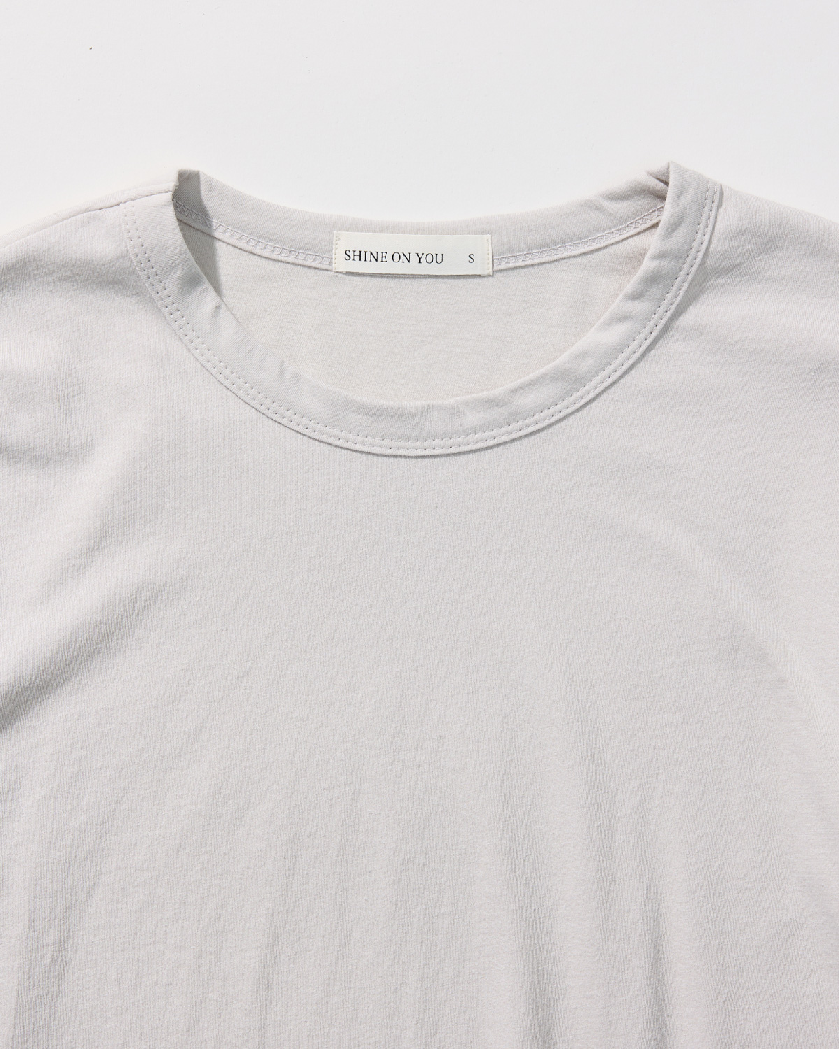 Cotton Basic Slim Long Sleeve T-Shirt _ Light Grey