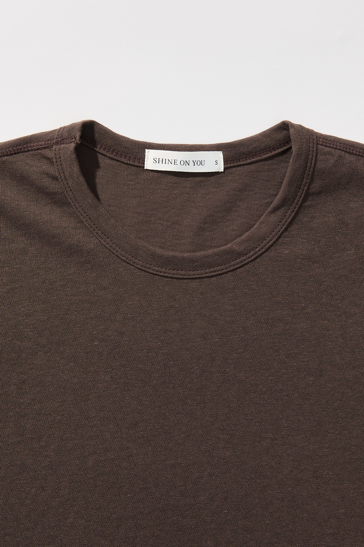 Cotton Jersey Rolled Edge T-Shirt _ Cocoa Brown