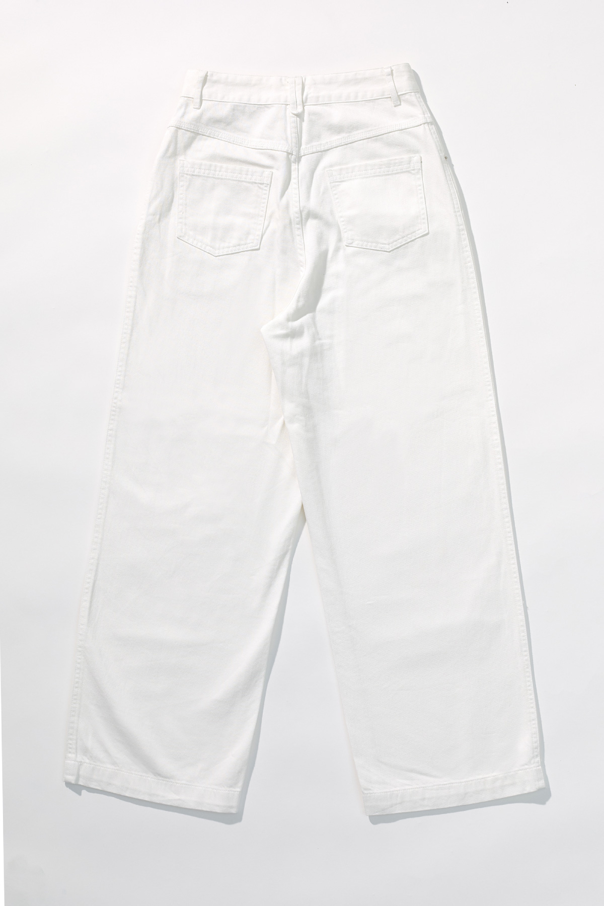 Cotton White Straight Denim Pants