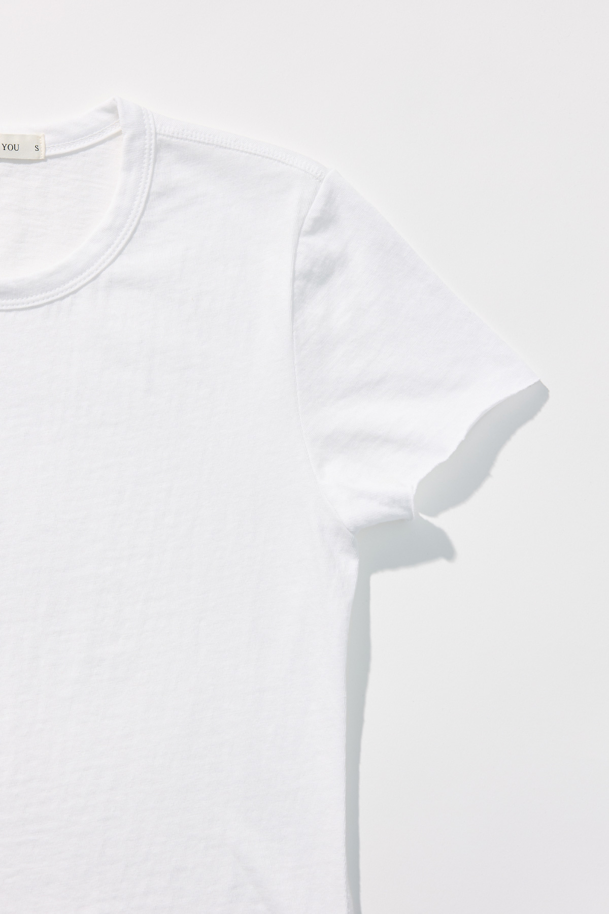 Cotton Jersey Rolled Edge T-Shirt _ Pure White