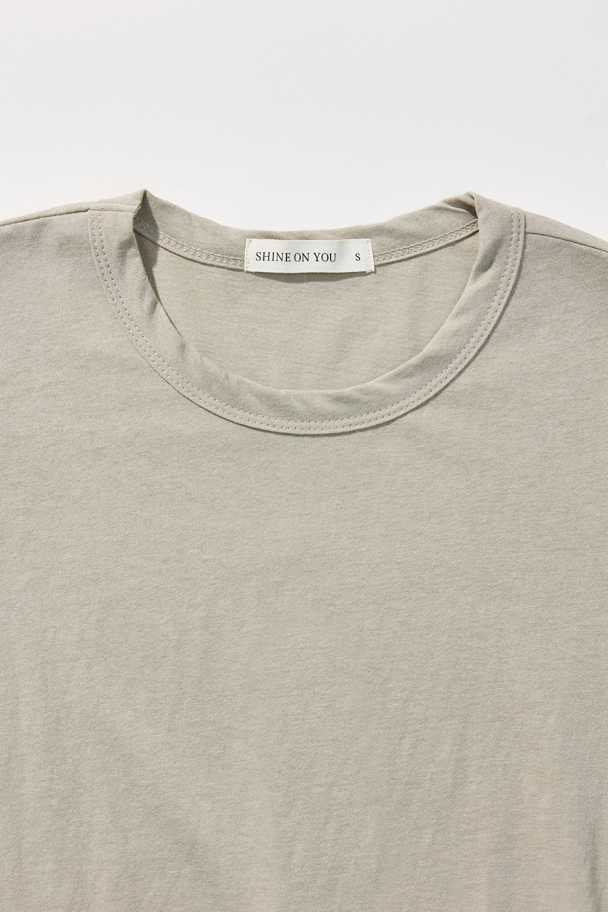 Cotton A-line Half Tee _ Dust Beige