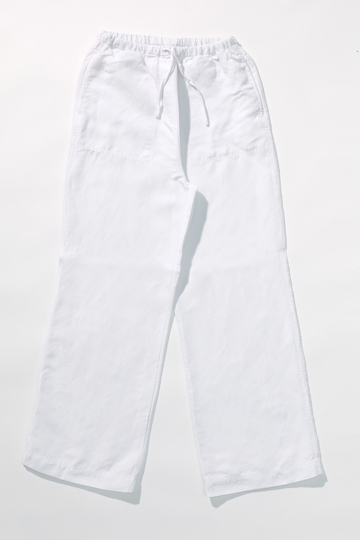 Tencel Linen Wide Banding Pants _ Pure White