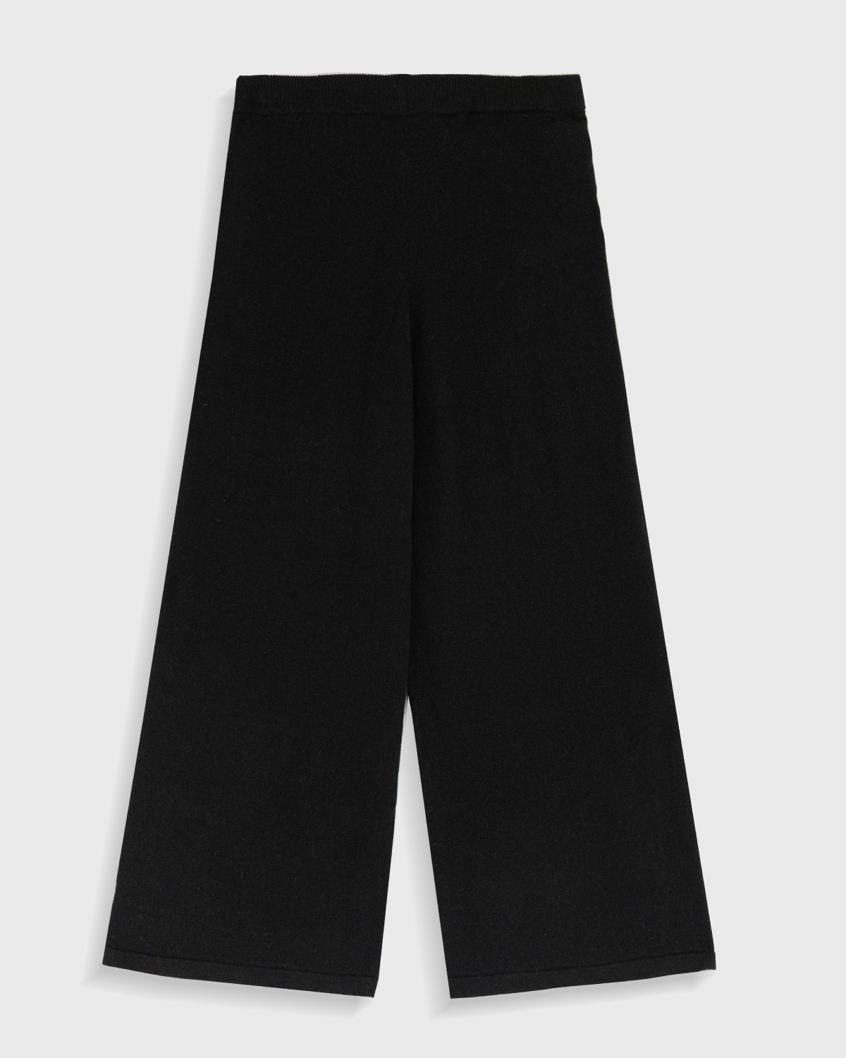 Linen Cotton Knit Straight Pants _ Pure Black