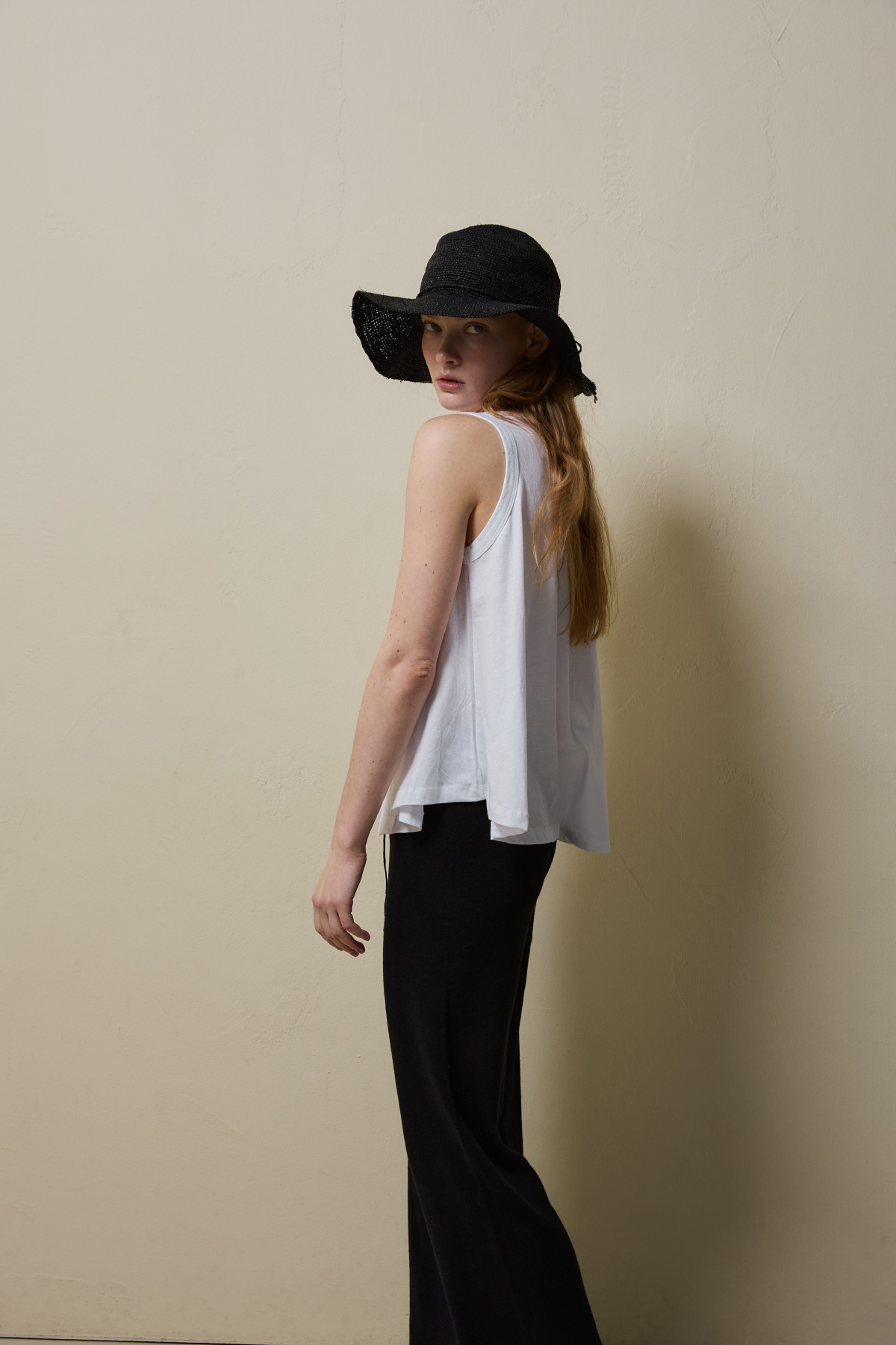 Cotton A-line Sleeveless Top _ White