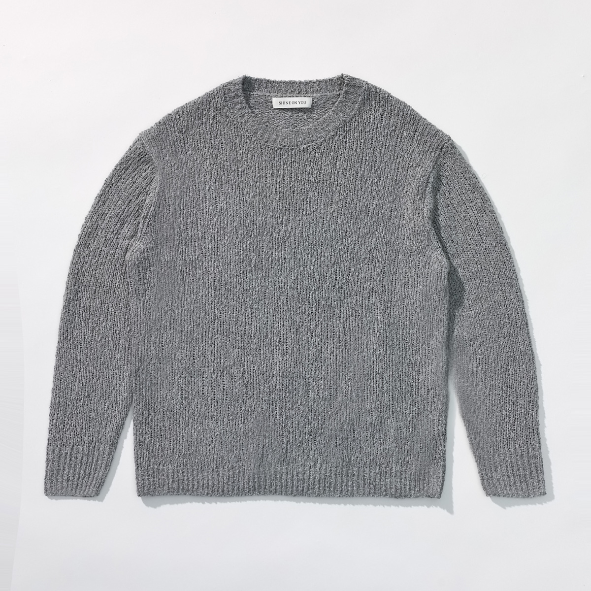 Cotton Blend Loose Knit _ Mélange Grey