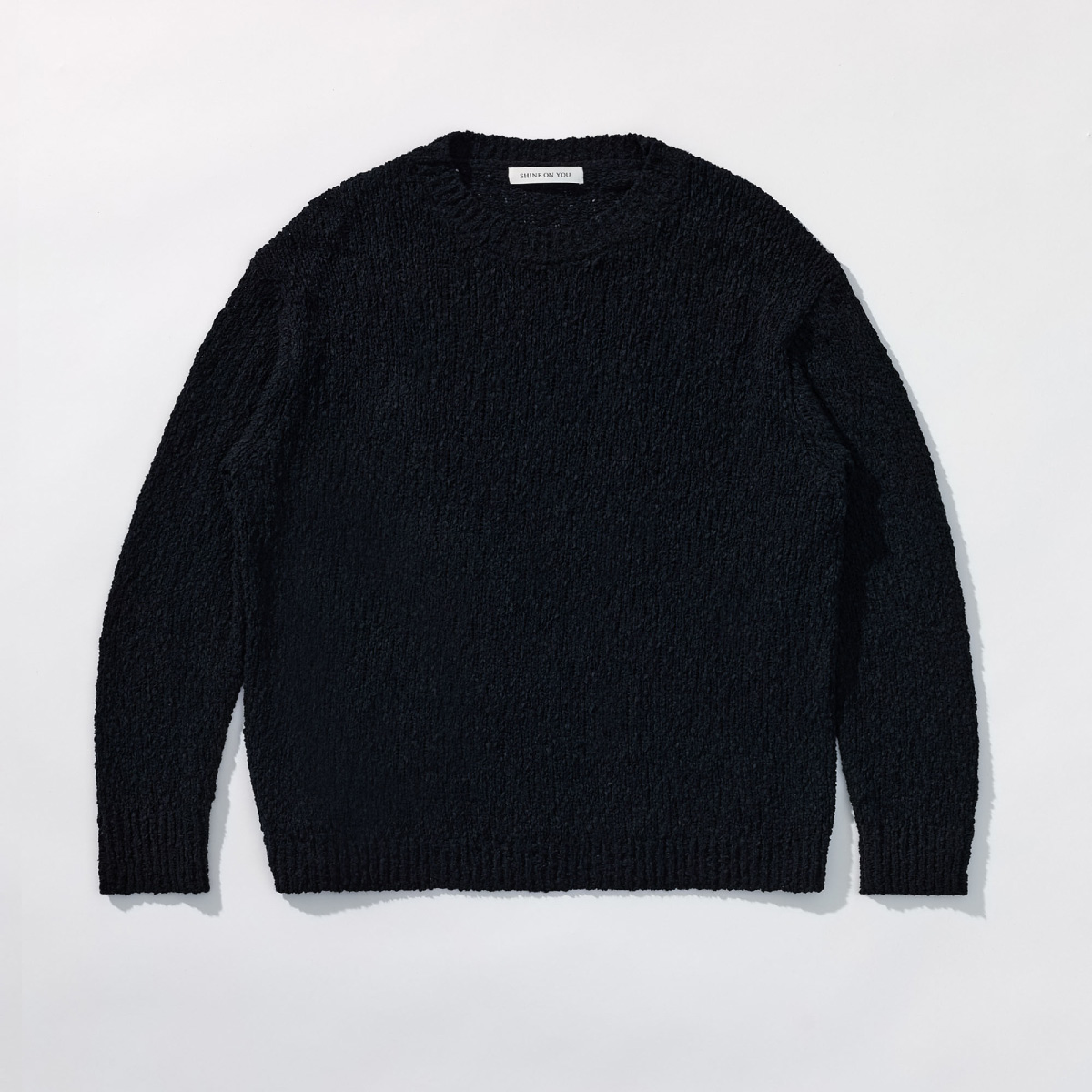 Cotton Blend Loose Knit _ Soft Black