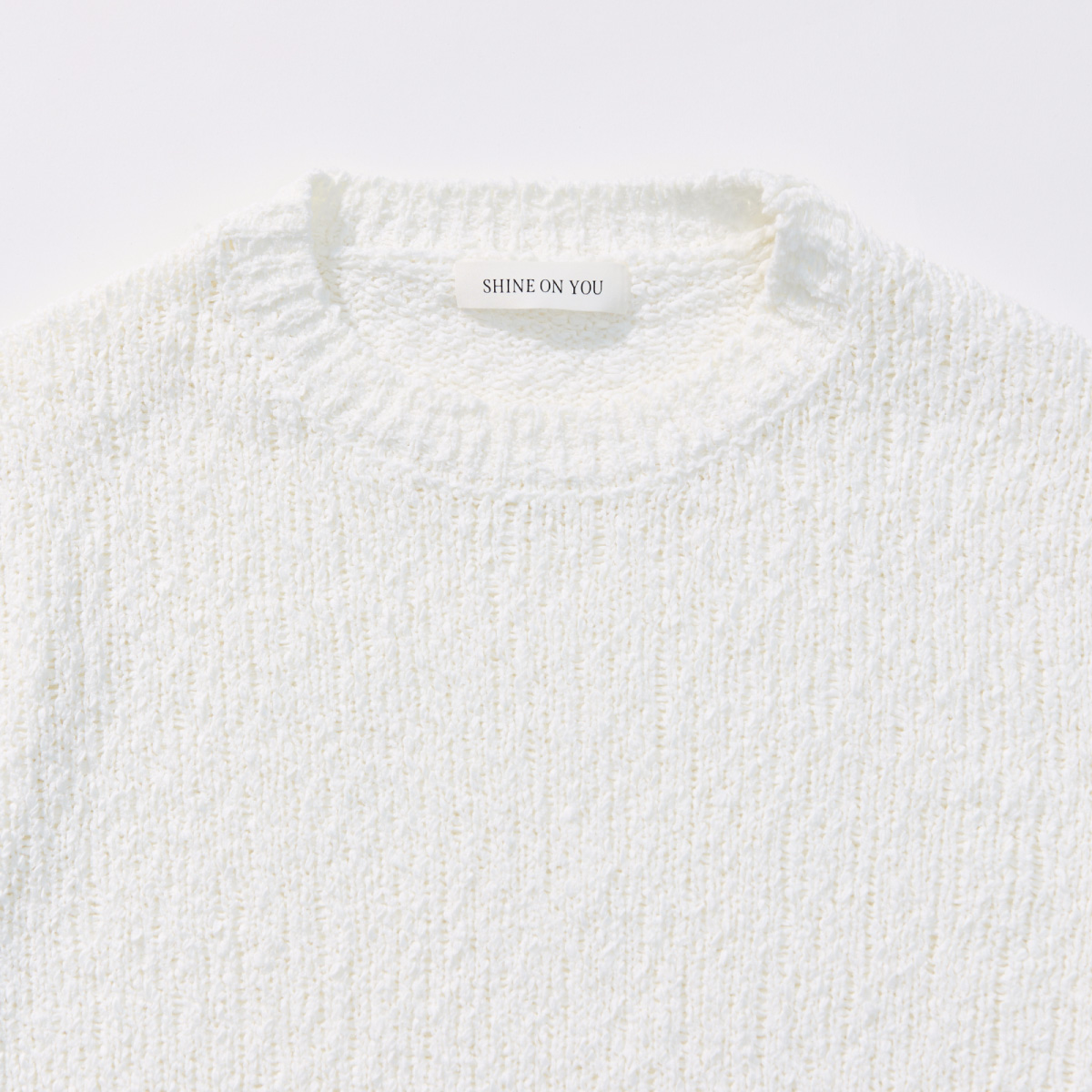 Cotton Blend Loose Knit _ Soft White