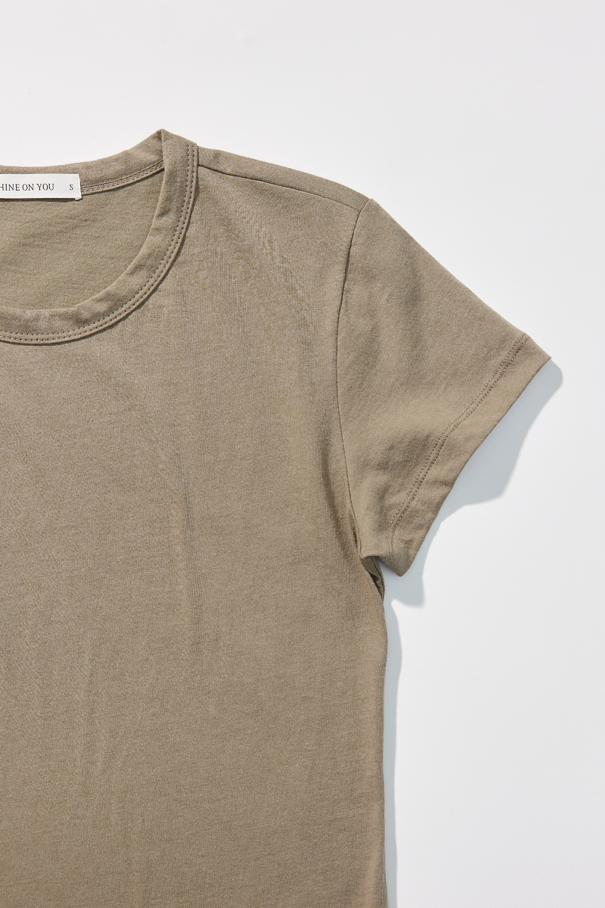 Cotton Basic Slim T-Shirt _ Dusty Taupe