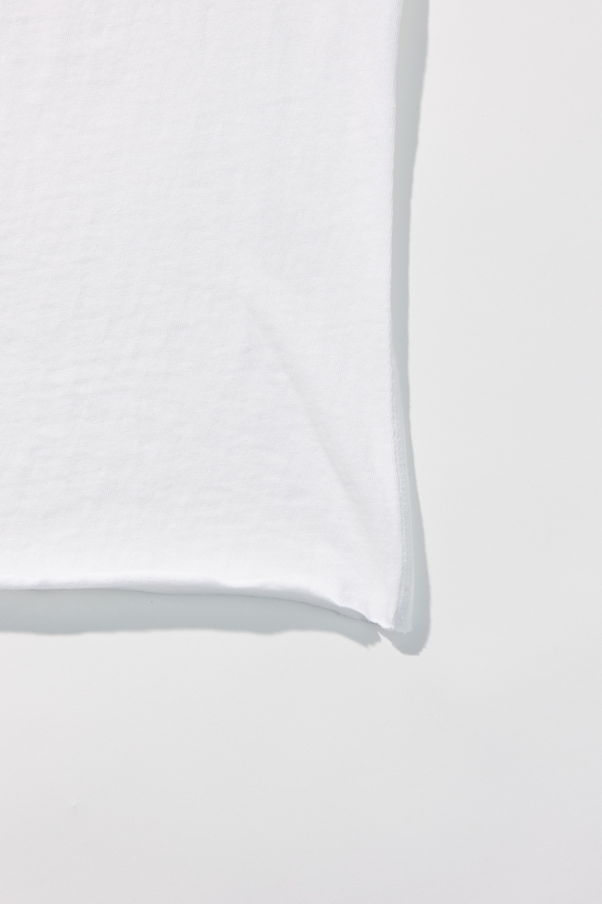 Cotton Jersey Rolled Edge T-Shirt _ Pure White