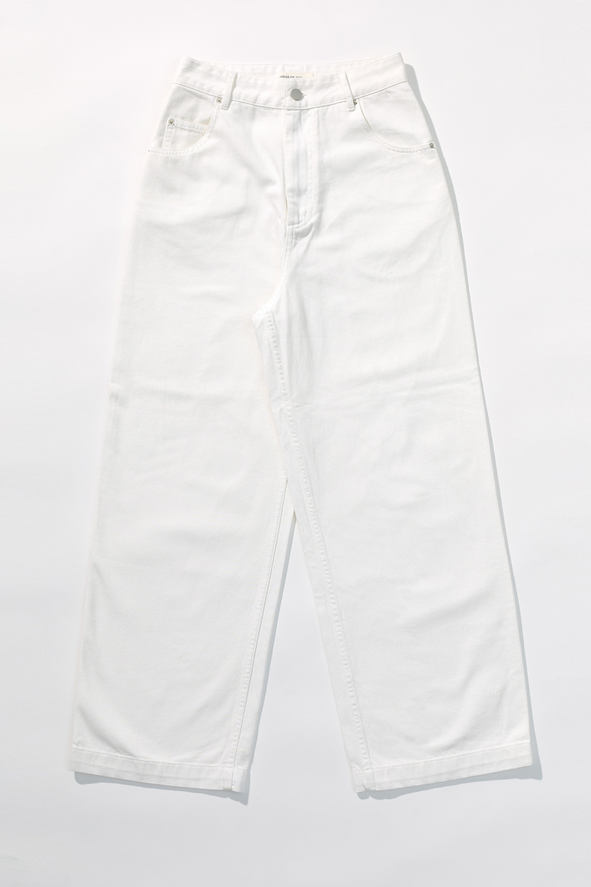 Cotton White Straight Denim Pants