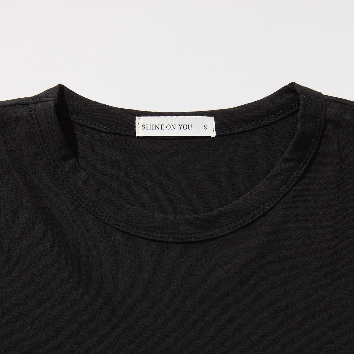 Cotton Basic Slim T-Shirt _ Black