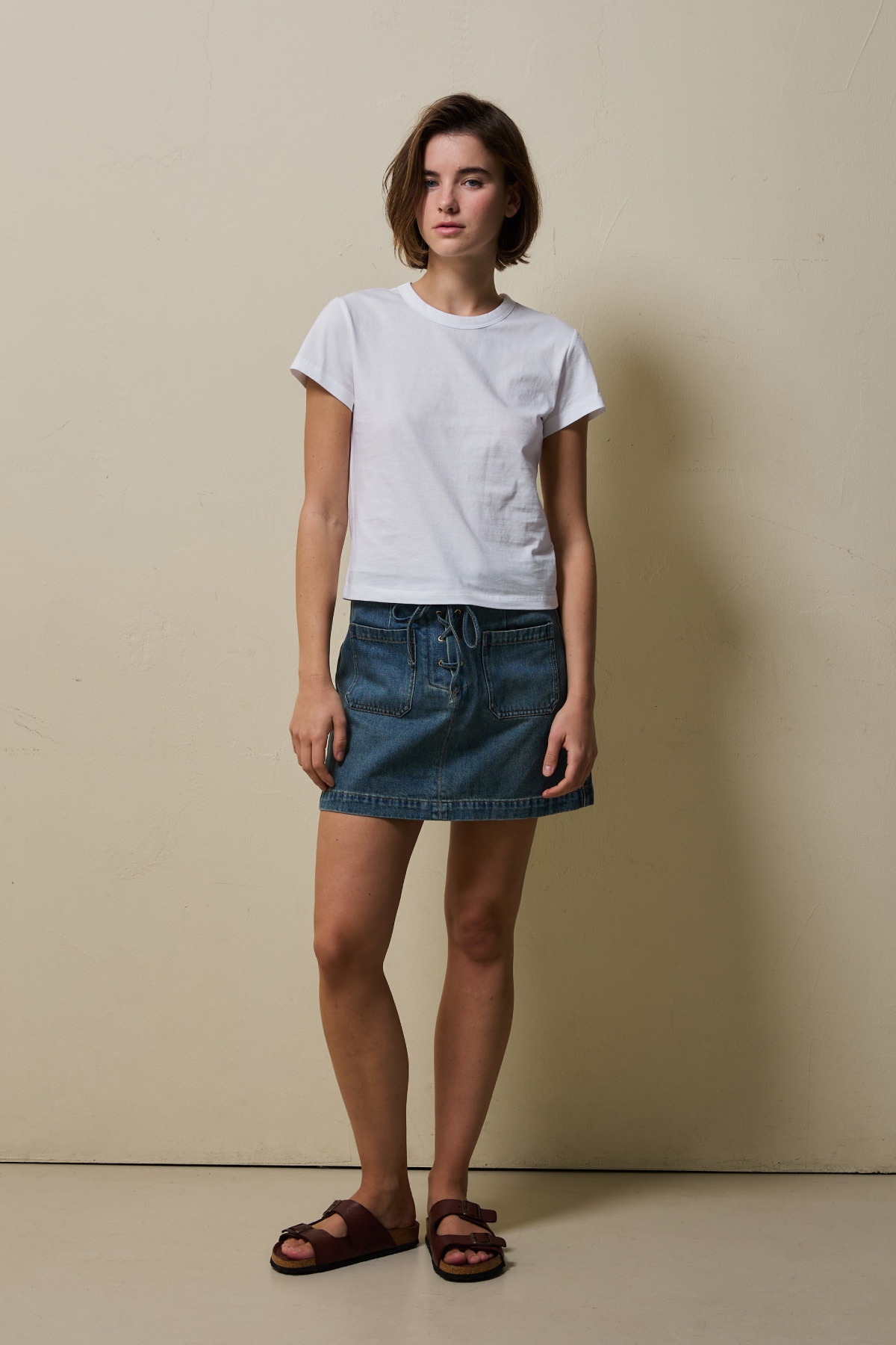 Cotton Basic Slim T-Shirt _ White
