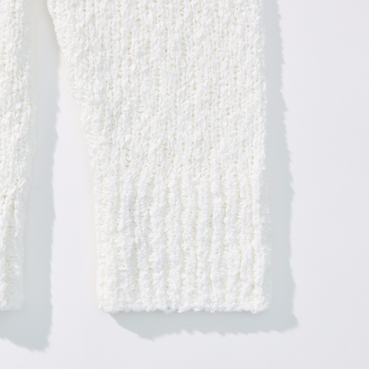 Cotton Blend Loose Knit _ Soft White