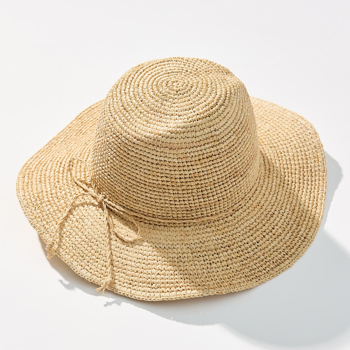 Natural Raffia Brim Hat _ Natural Beige